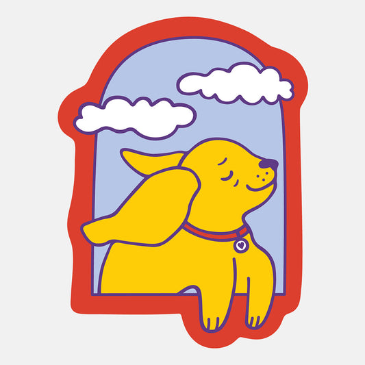 Dog in the Clouds Sticker