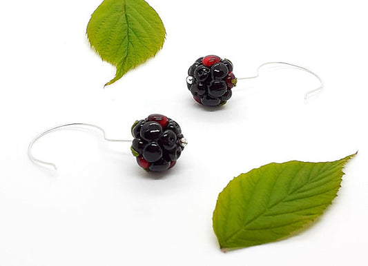 Blackberry Glass Drop Earrings