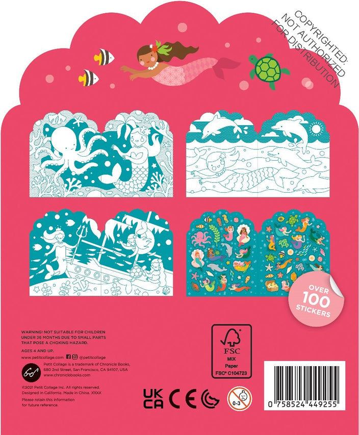 Mermaid Coloring Book + Stickers