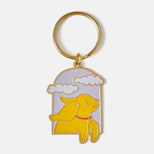 Dog in the Clouds Keychain