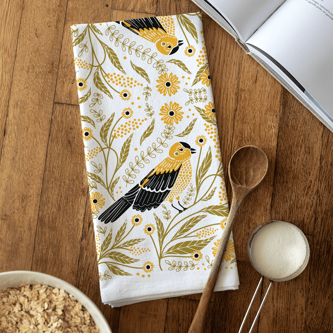 Goldfinch Tea Towel