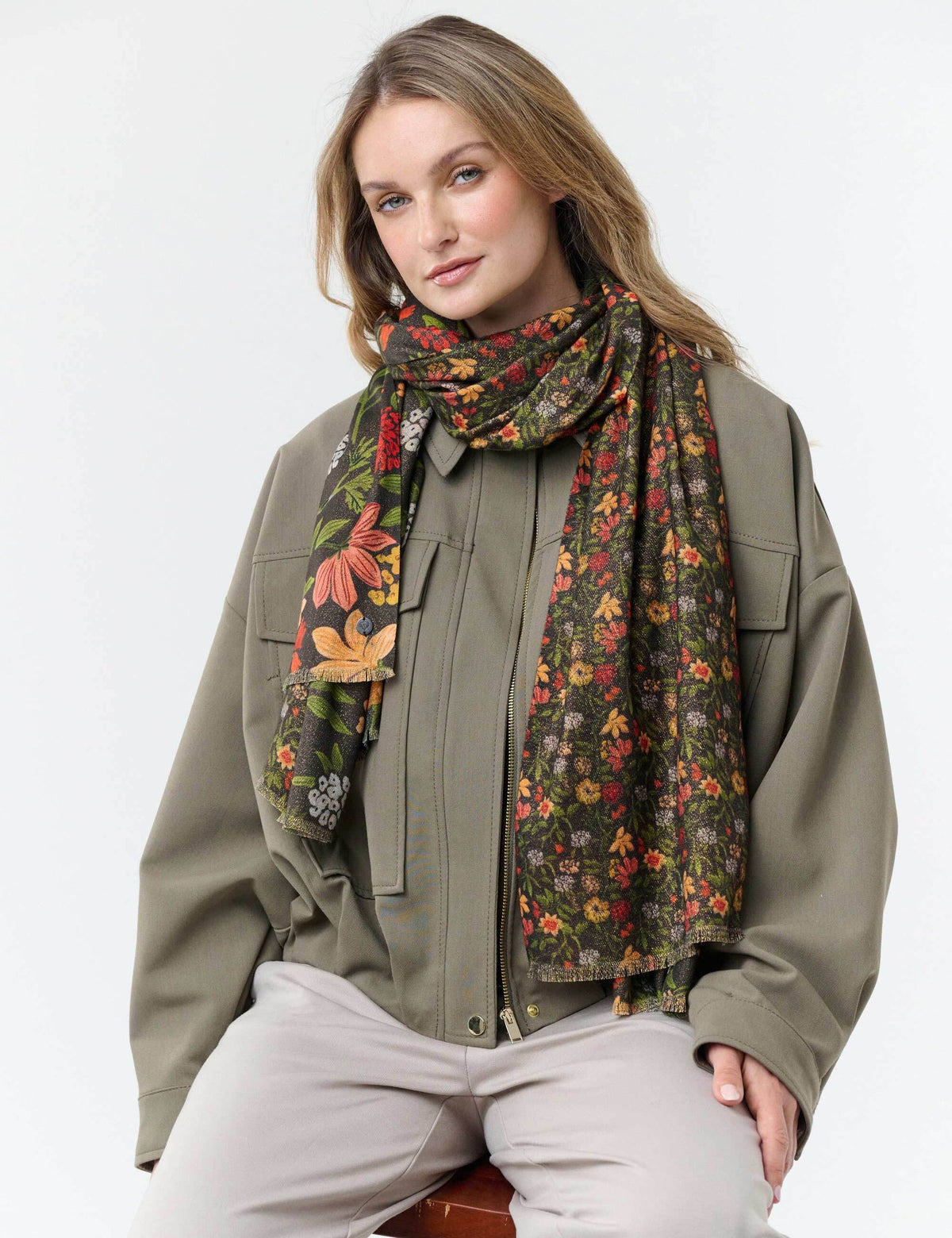 Glittering Floral Scarf