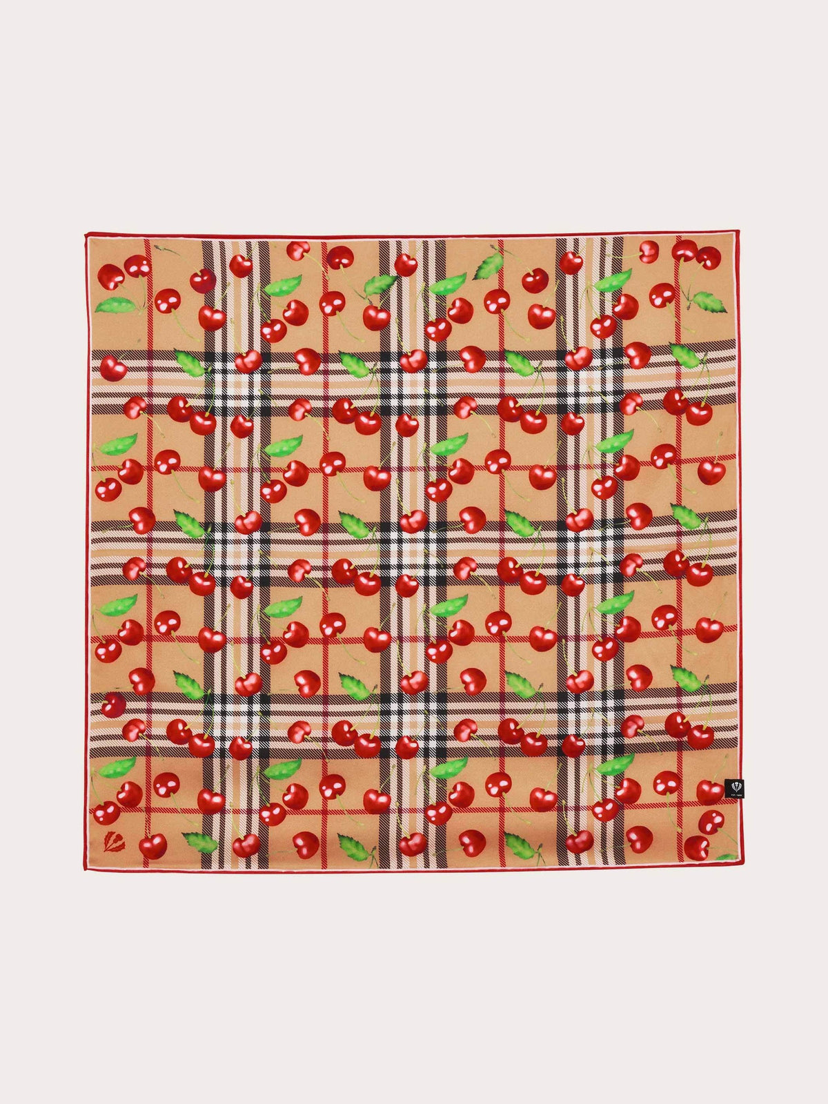 Silk Bandana Plaid Cherries