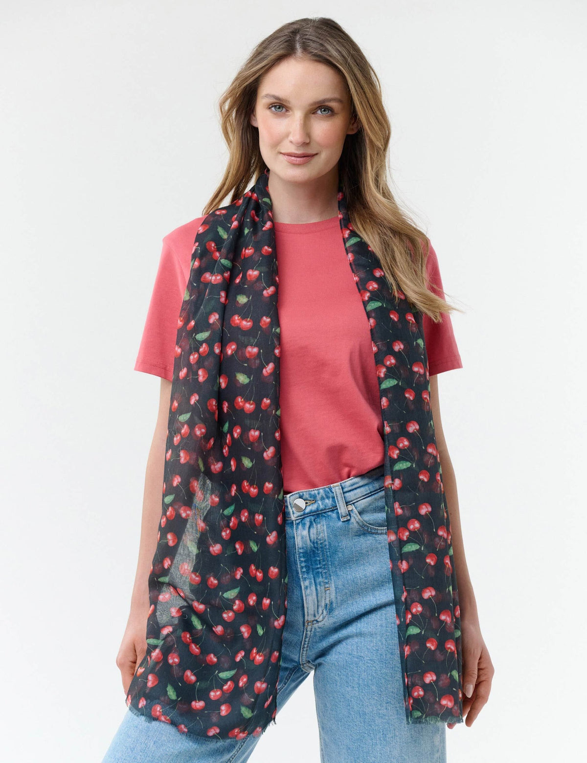 Cherry Scarf Pink