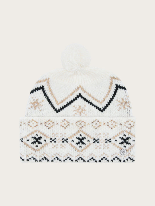 Knitted Beanie Pom Pom Powder