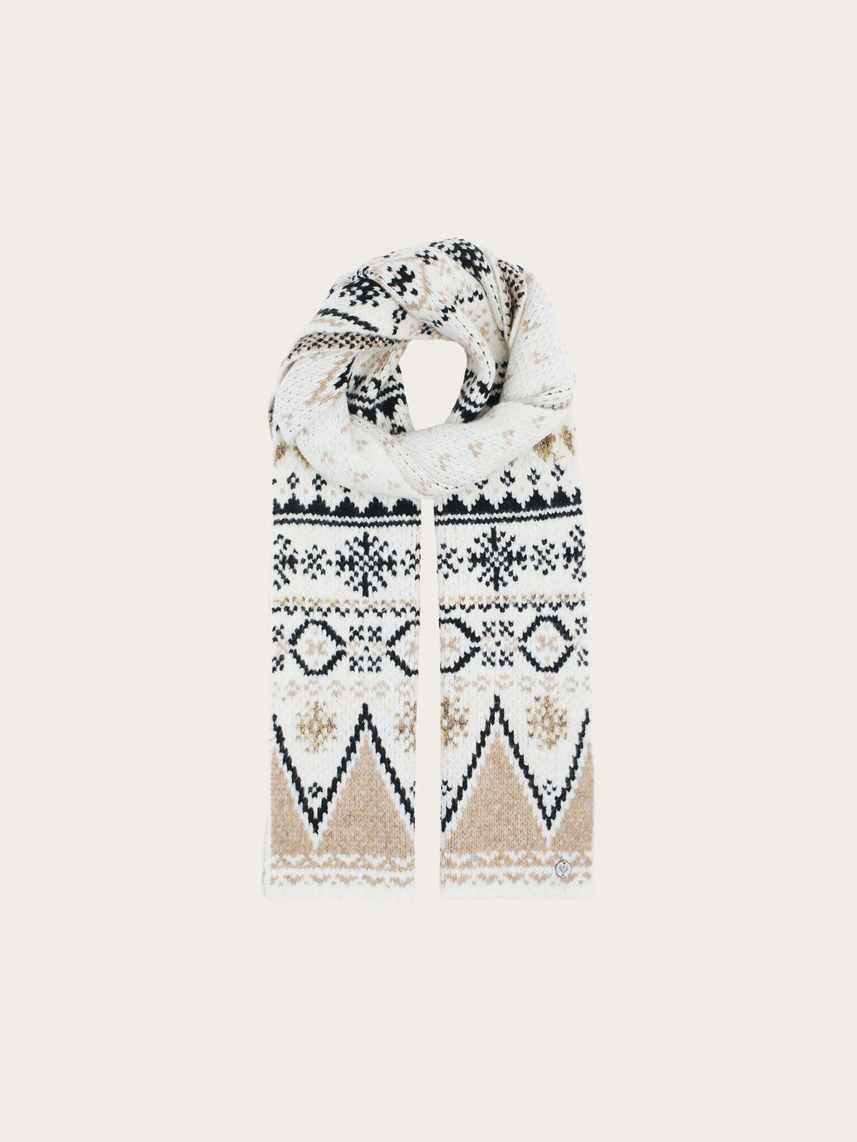 Knitted Scarf Norwegian Pattern Powder