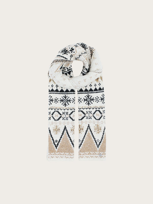 Knitted Scarf Norwegian Pattern Powder