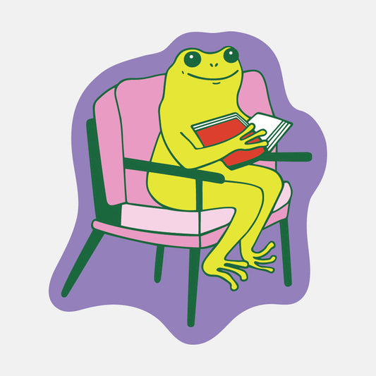 Reading Frog Sticker