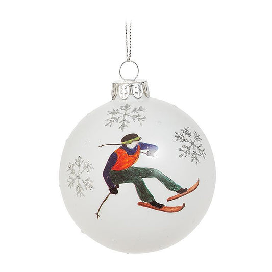 Racing Skier Ball Ornament