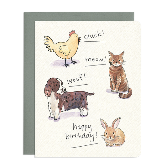 Animal Sounds Birthday Card
