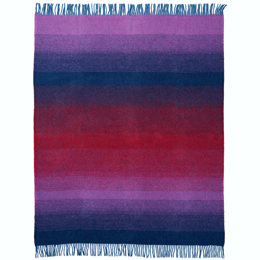 Aurora Purple Blue Lambswool Throw