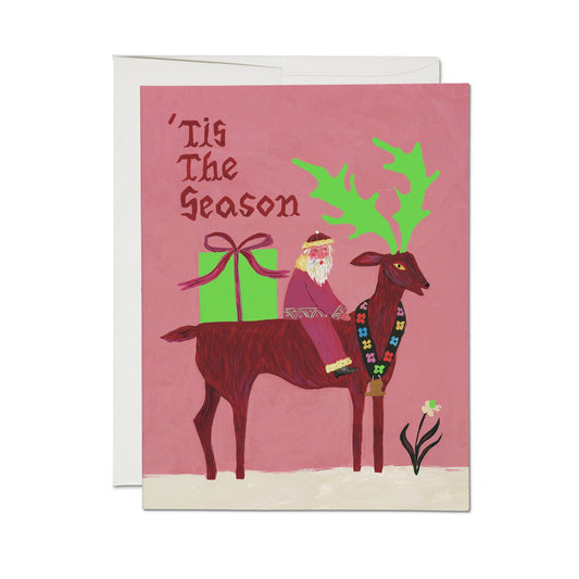 Santa and Reindeer Holiday Card