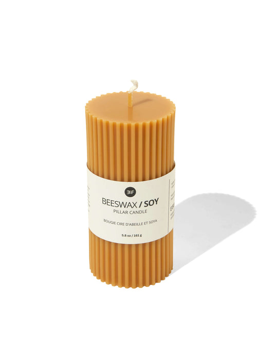 Mustard Beeswax & Soy Pillar Candle