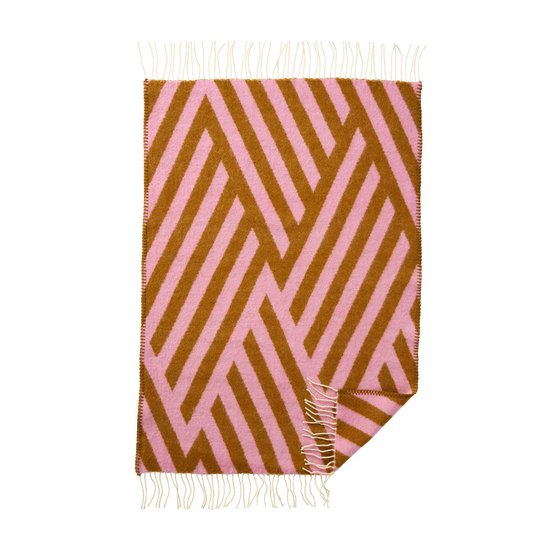 Tangent Pink Caramel Lambswool Blanket
