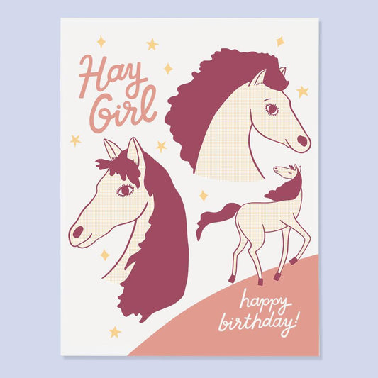 Hay Girl Birthday Card
