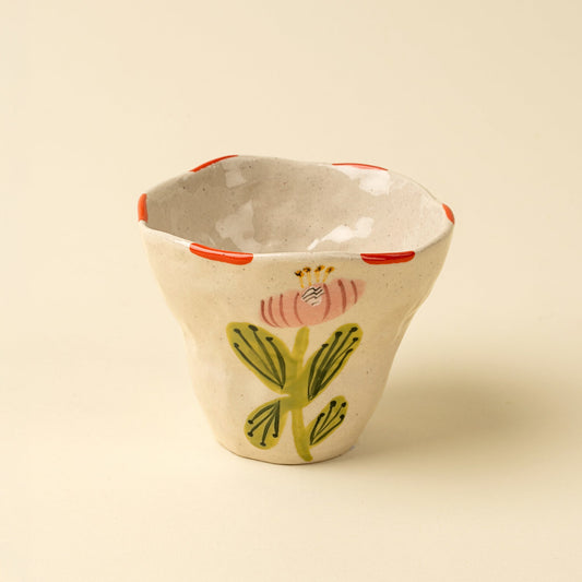 Flora Pottery Cup, Poppy