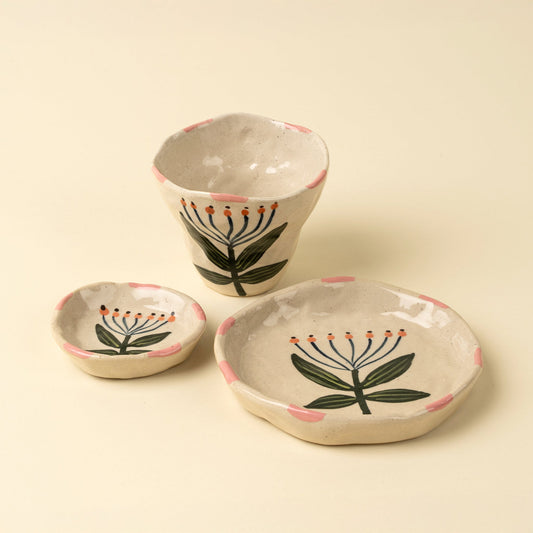 Flora Pottery Mini Dish, Lotus