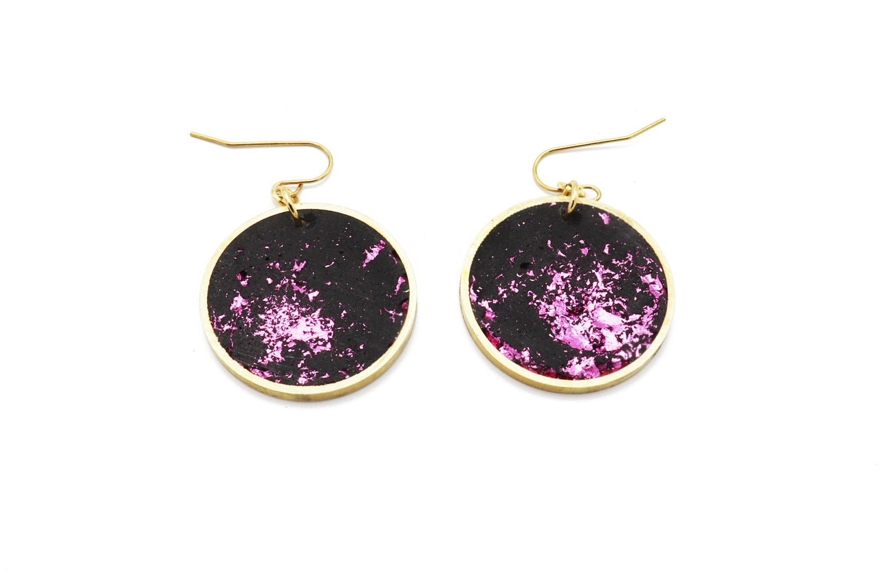 Concrete Framed Large Drop Earrings