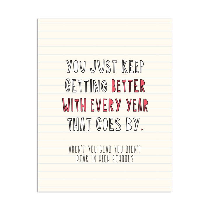 Peak in High School Birthday Card