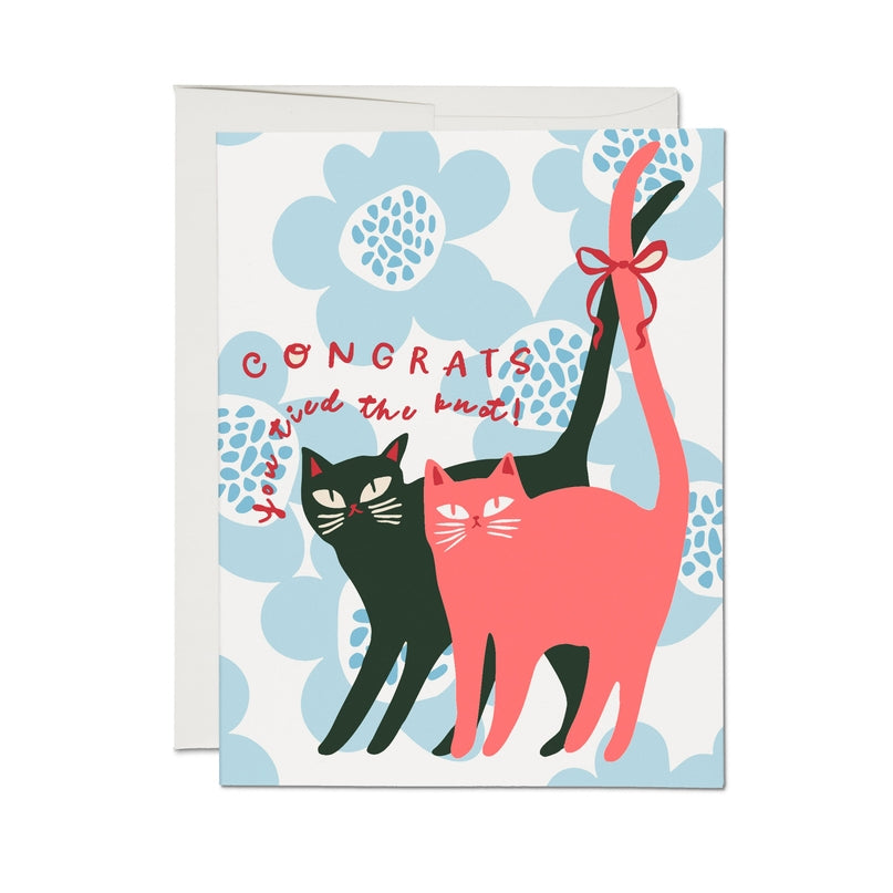 Tied Knot Cats Wedding Card