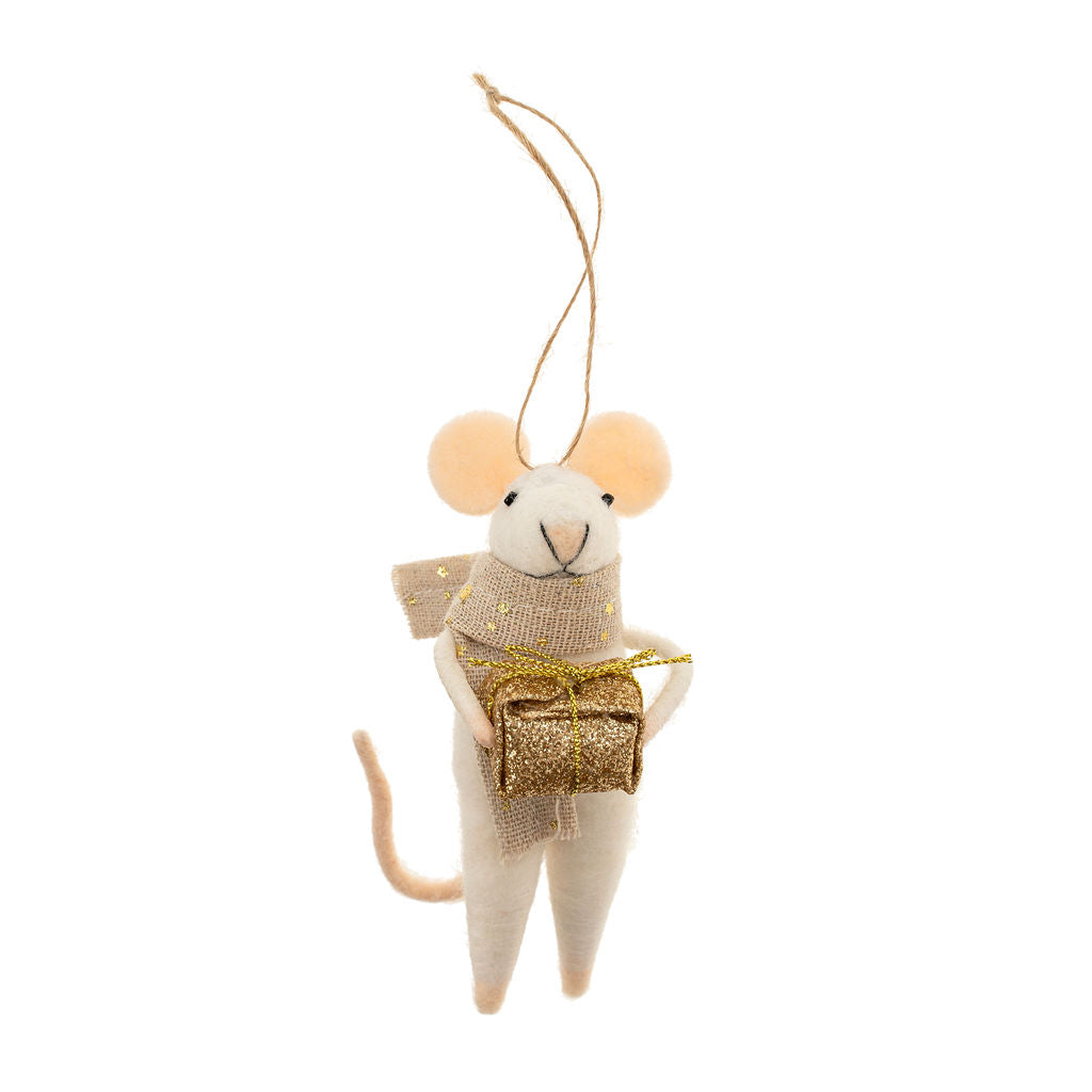 Generous Georgina Mouse Felt Ornament