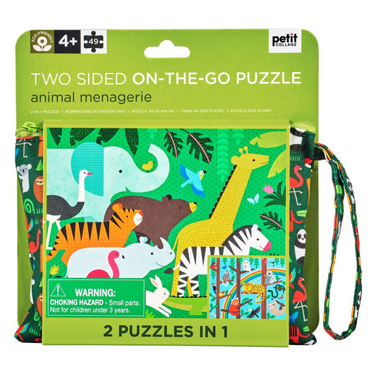 Animals Menagerie Two Sided On-The-Go Puzzle