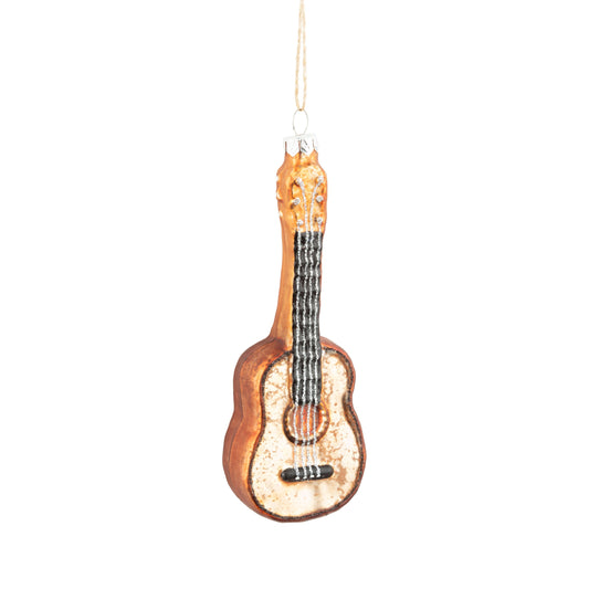 Acoustic Guitar Glass Ornament