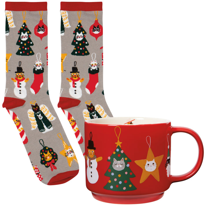 Bauble Cats Mug + Socks Set