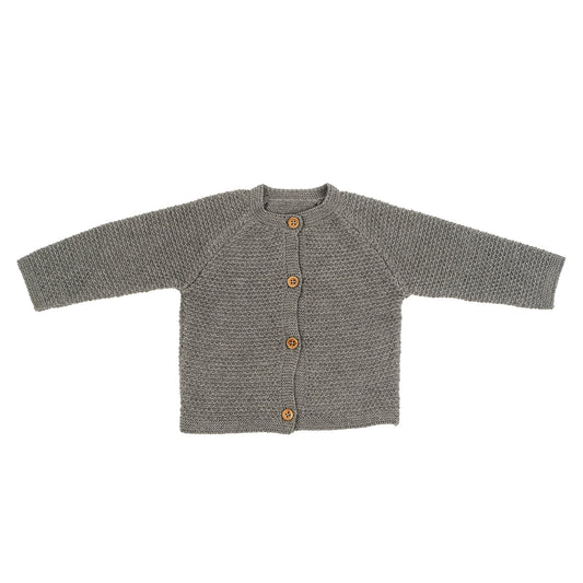 Briar Knit Baby Cardigan in Grey