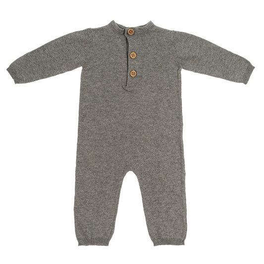 Riley Cotton Onesie in Light Grey
