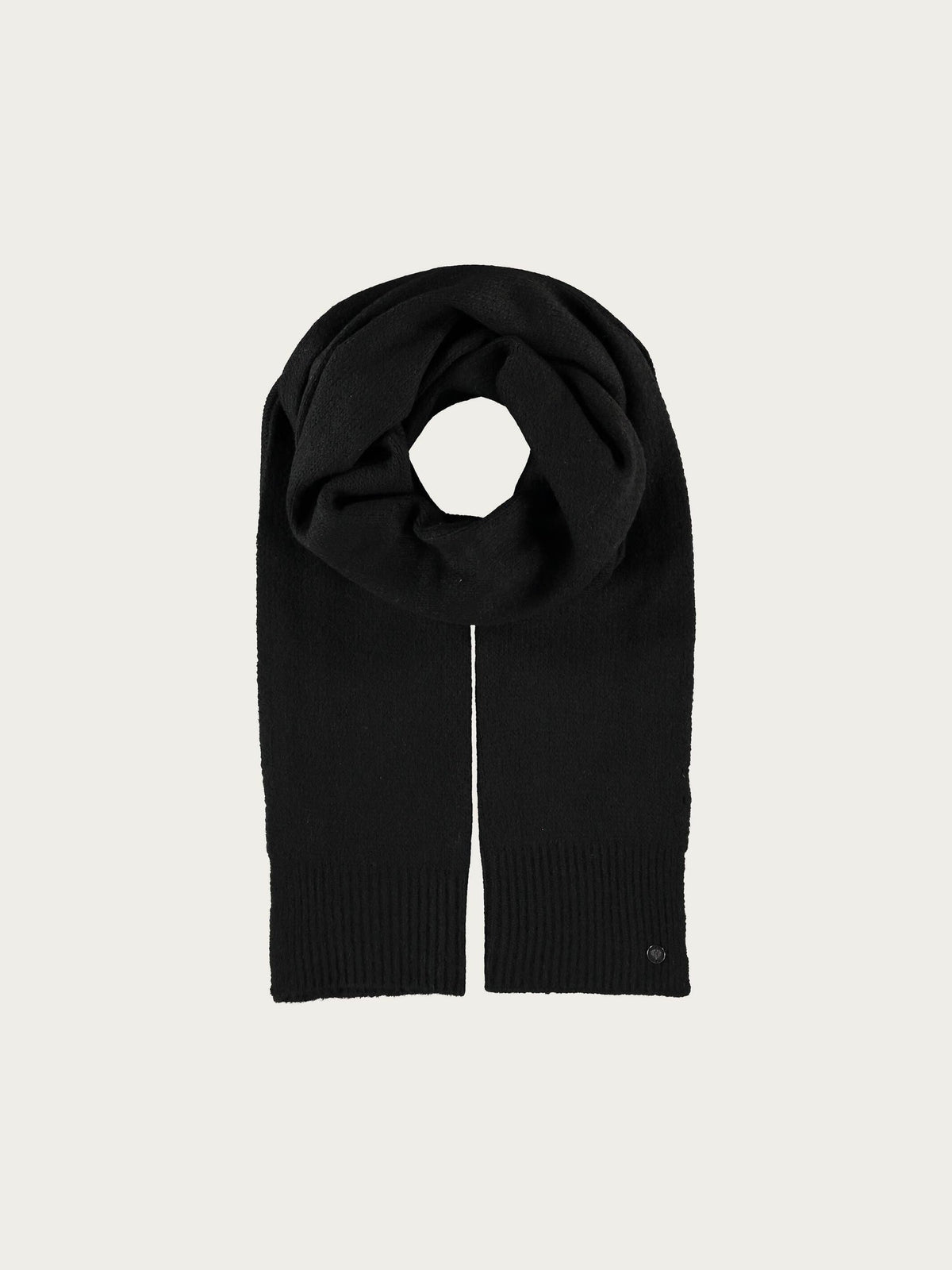 Knitted Scarf Wool Blend Black
