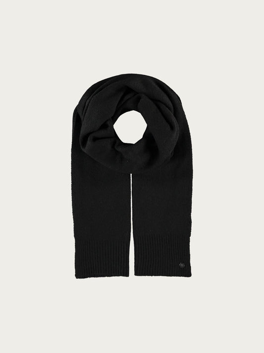 Knitted Scarf Wool Blend Black