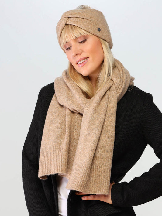 Knitted Scarf Wool Blend Black