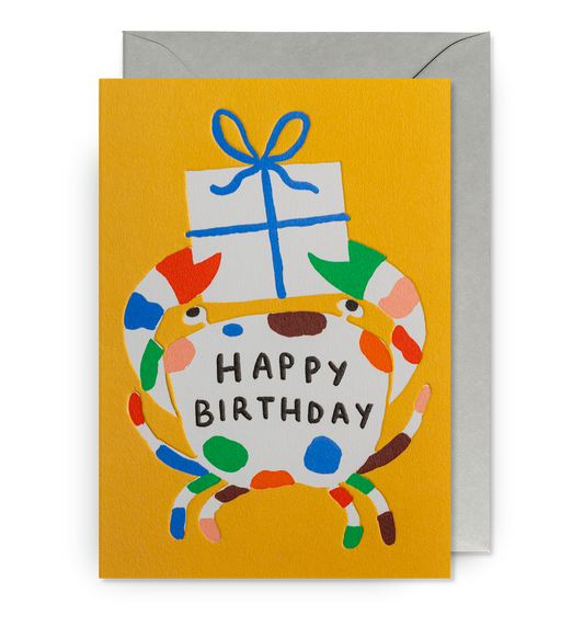 Big Crab Retro Birthday Card