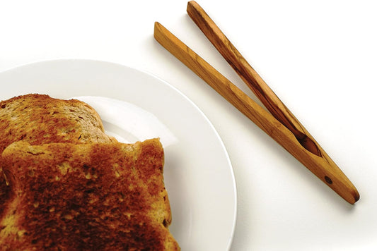 Olive Wood Toast Tongs
