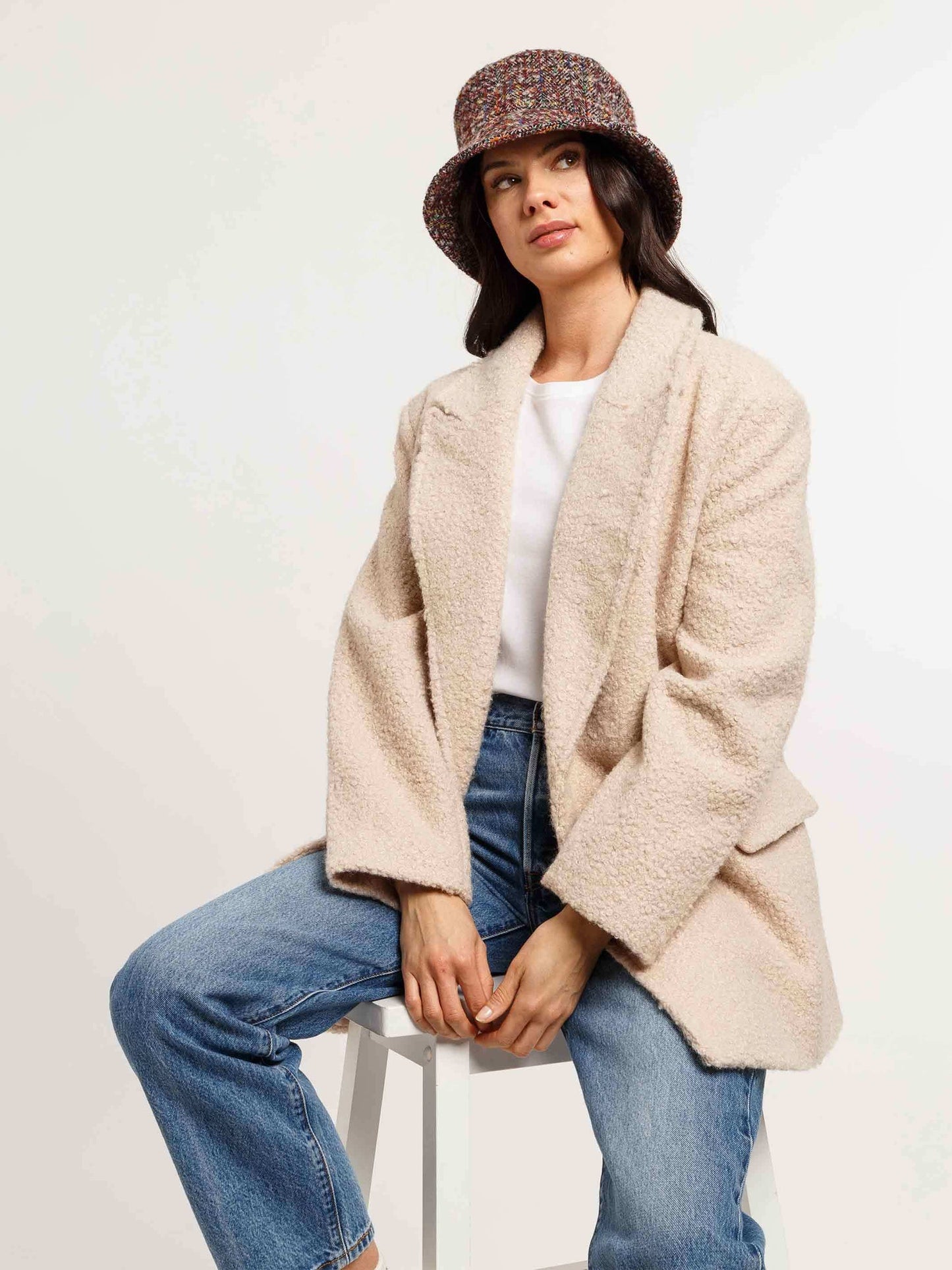 Checkered Pattern Lined Bucket Hat