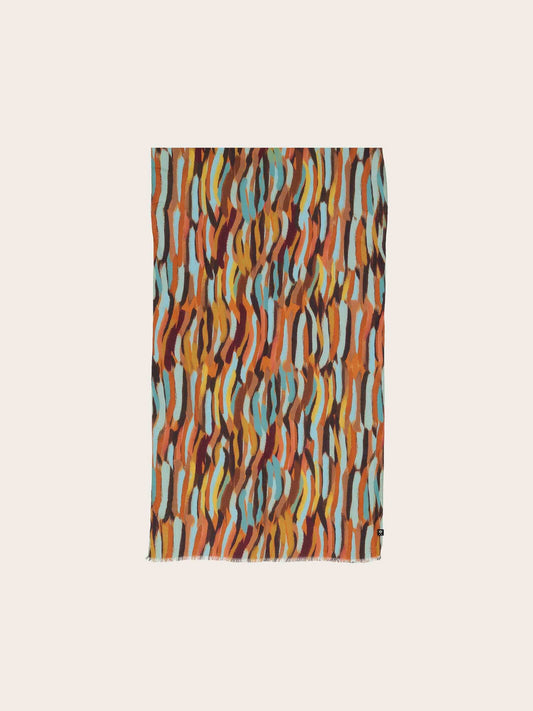Lightweight Viscose Scarf with Stripe Design