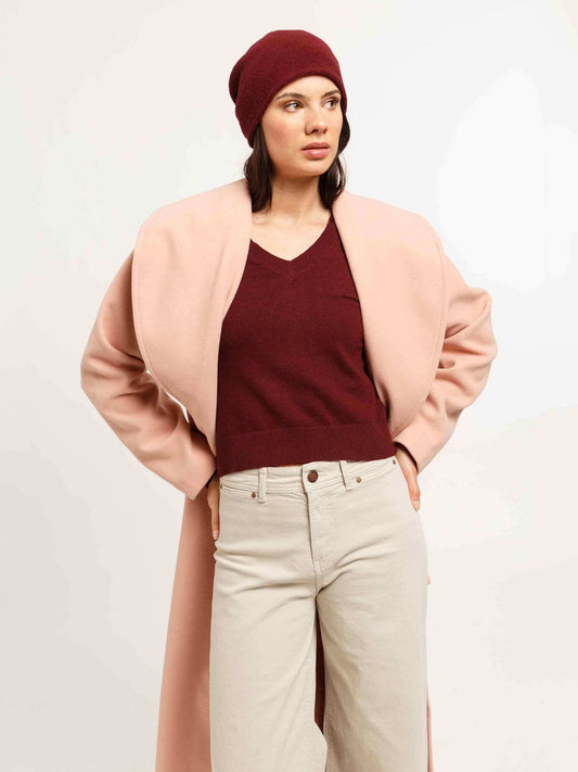 Wool Beanie With Folded Back