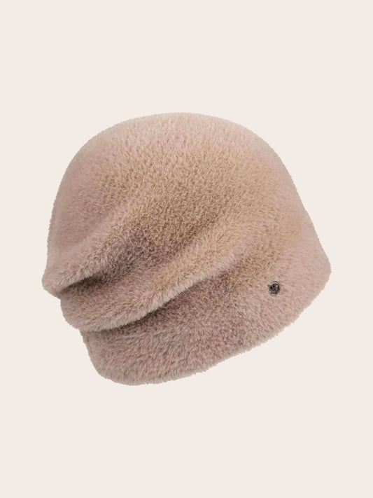 Fuzzy Beanie With Folded Back