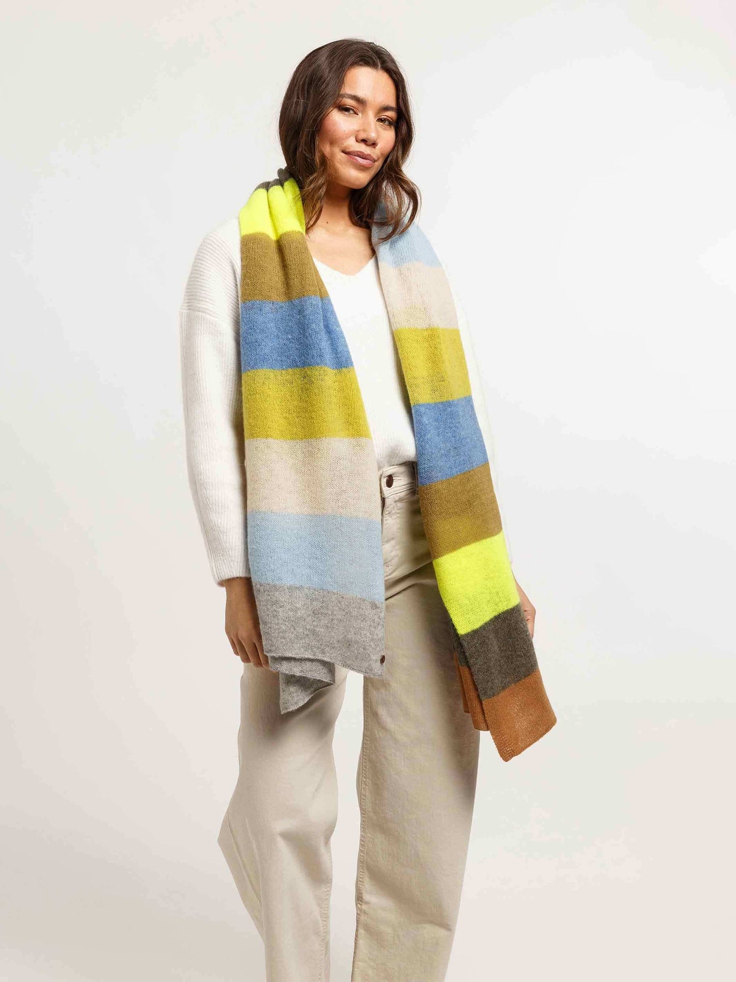 Block Stripe Wool Scarf