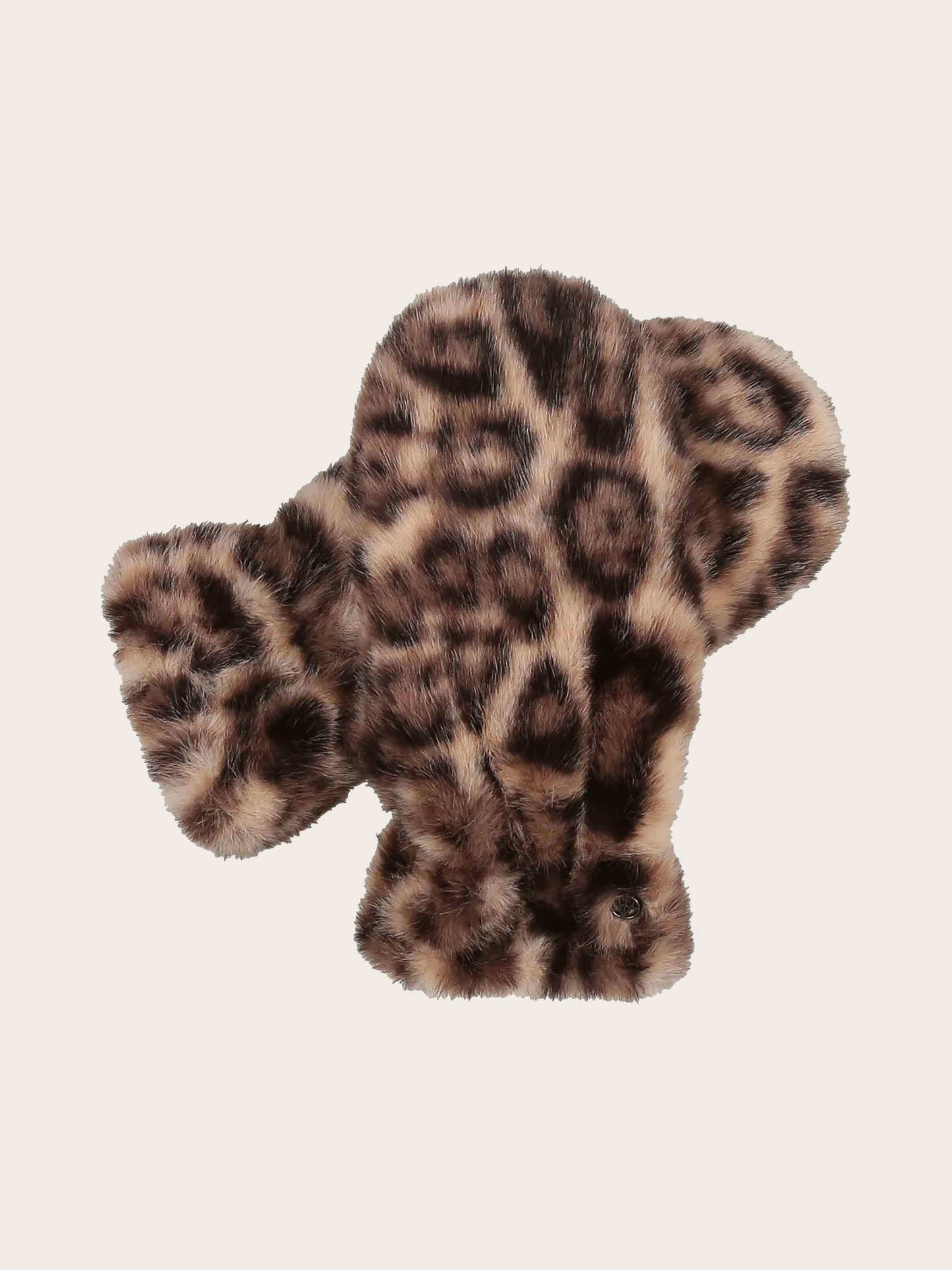 Faux Fur Leopard Print Gloves