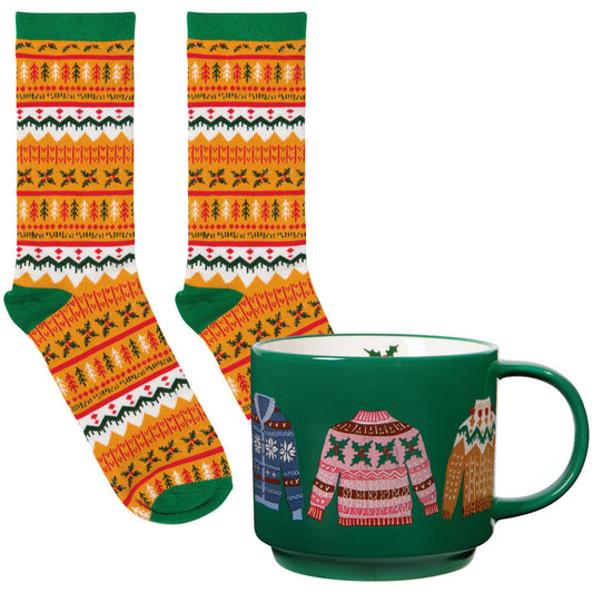 Merry Knitmas Mug + Socks Set