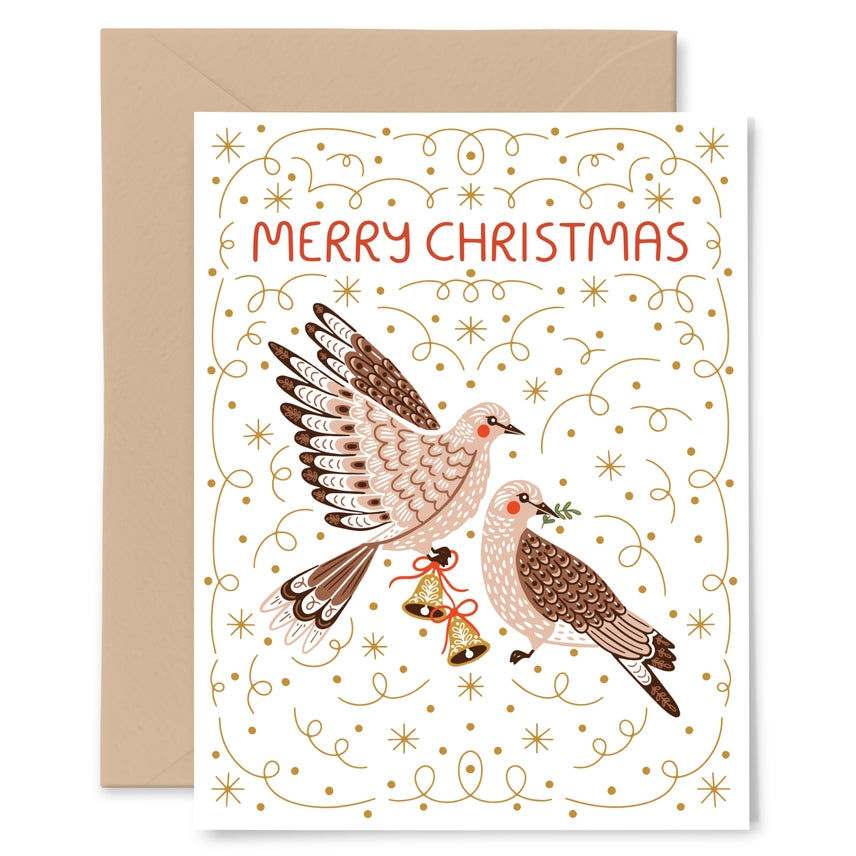 Turtle Doves Christmas Card