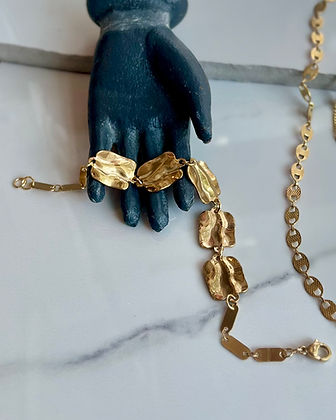 Wavy Brass Squares Bracelet