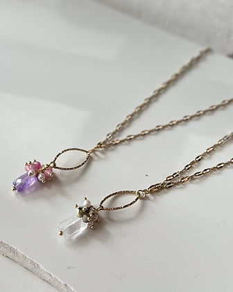 Gemstone Cluster Pendant Necklace