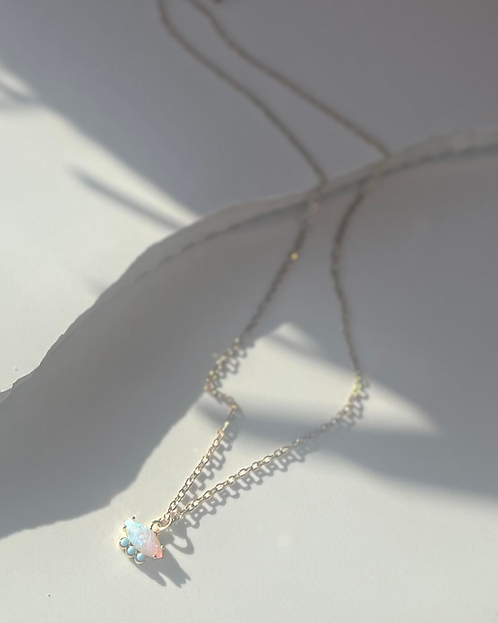 Opal + Triple Stone Necklace