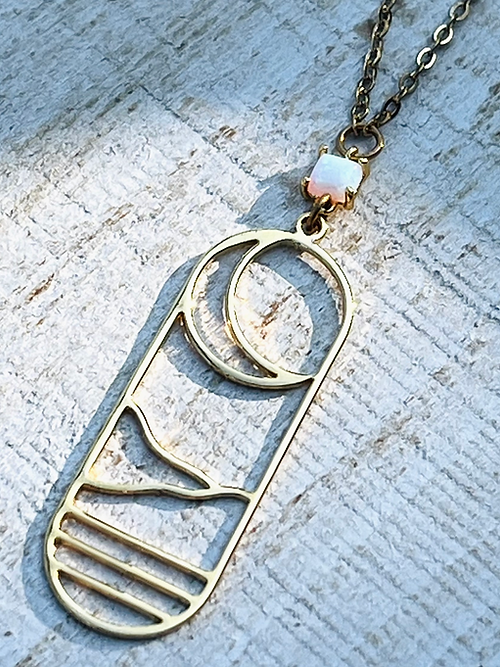 Opal Moon Necklace