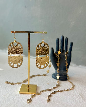 Hammered Celestial Earrings
