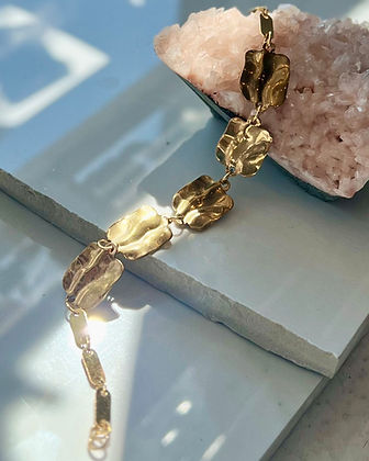 Wavy Brass Squares Bracelet