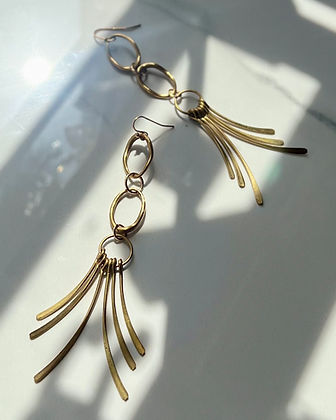Brass Loops + Fan Earrings